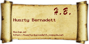 Huszty Bernadett névjegykártya