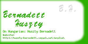 bernadett huszty business card